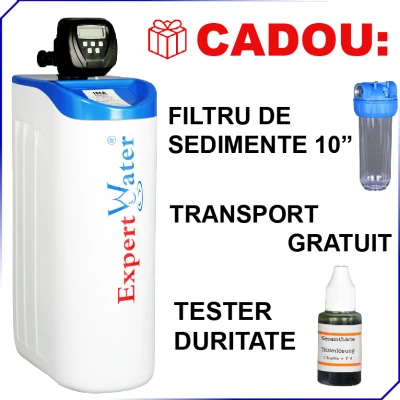 Dedurizator apa EWS 25 L - Clack SUA - Cabinet -  volumetric, ora de regenerare setabila, CADOU : Filtru sediment + Tester Duritate