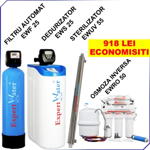 NOU! PRET MIC Pachet Filtru Automat EWF 25, Dedurizator apa EWS 25, Sterilizator EWUV 55, Sistem Osmoza Inversa EWRO 50 - OFERTA LIMITATA