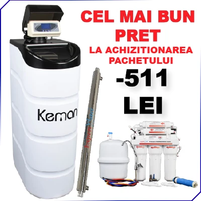 NOU! CEL MAI MIC PRET la Pachet Dedurizator apa TKS 25, Sterilizator EWUV 55 si Sistem Osmoza Inversa EWRO 50 - OFERTA LIMITATA!