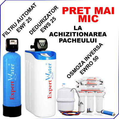 Filtru Automat EWF 25, Dedurizator apa EWS 25 si Sistem Osmoza Inversa EWRO 50 - OFERTA LIMITATNOU! PRET MIC Pachet