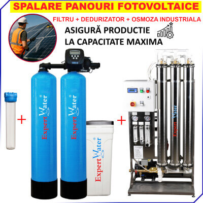 Spalare Fotovoltaice- Pachet Dedurizator 50 l Duplex Clack + Osmoza EWRO 1000 l/h