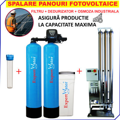 Spalare Fotovoltaice - Pachet Dedurizator 150 Duplex Clack + Osmoza Inversa Industriala EWRO 2000 l/h