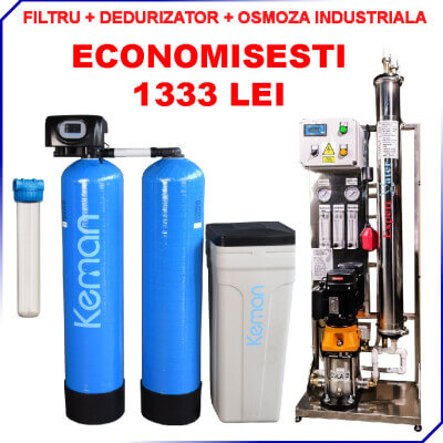 Pachet Osmoza 250 l/h + Dedurizator 35l KEMAN+ Filtru pentru SPALATORIE AUTO cu 1-2 piste SELF