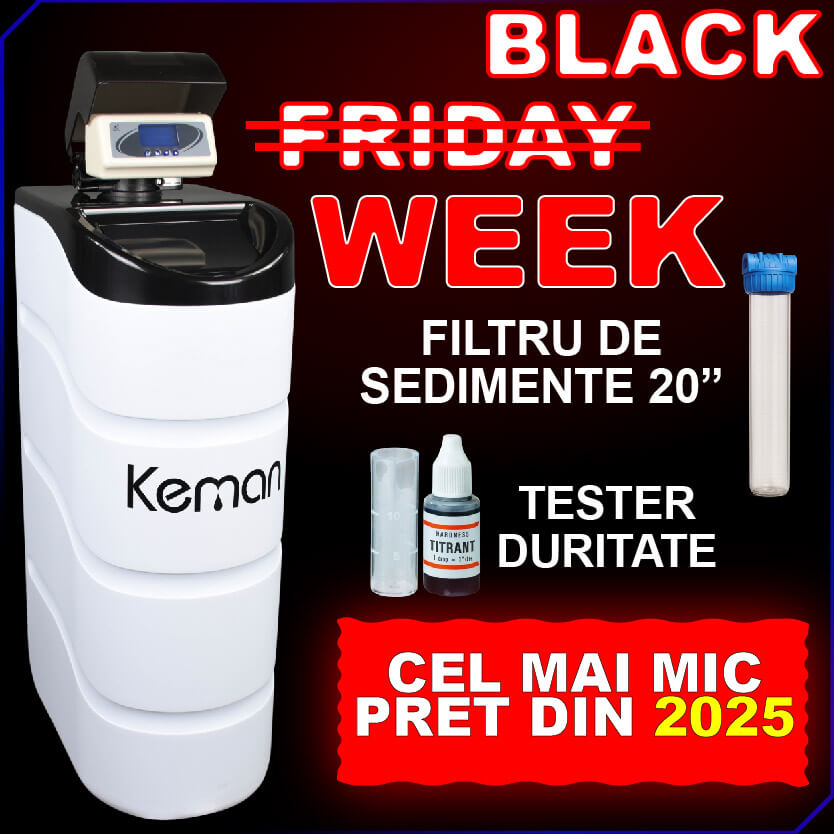 Dedurizator apa KEMAN 5-9 persoane, TKS 30 l, volumetric, ora de regenerare setabila, CADOU: Filtru sediment + Tester Duritate (NOU) 3 Dedurizator apa KEMAN 5-9 persoane, TKS 30 l, volumetric, ora de regenerare setabila, CADOU: Filtru sediment + Tester Duritate (NOU)
