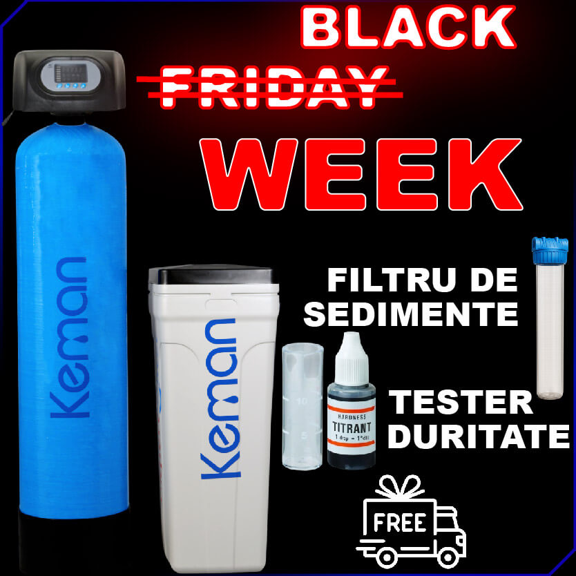 Dedurizator apa KEMAN, TKS 75 l, volumetric, ora de regenerare setabila, CADOU: Filtru sediment + Tester Duritate 3 Dedurizator apa KEMAN, TKS 75 l, volumetric, ora de regenerare setabila, CADOU: Filtru sediment + Tester Duritate