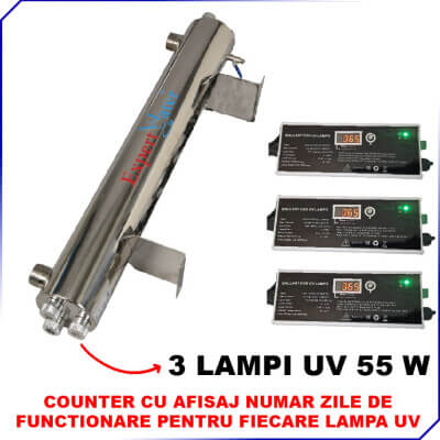 Sterilizator UV 165 W cu afisaj numar zile functionare