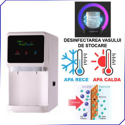 Dozator apa Expert Water - Apa rece - Apa calda - RO 75 EWHC - PEARL - UV LED